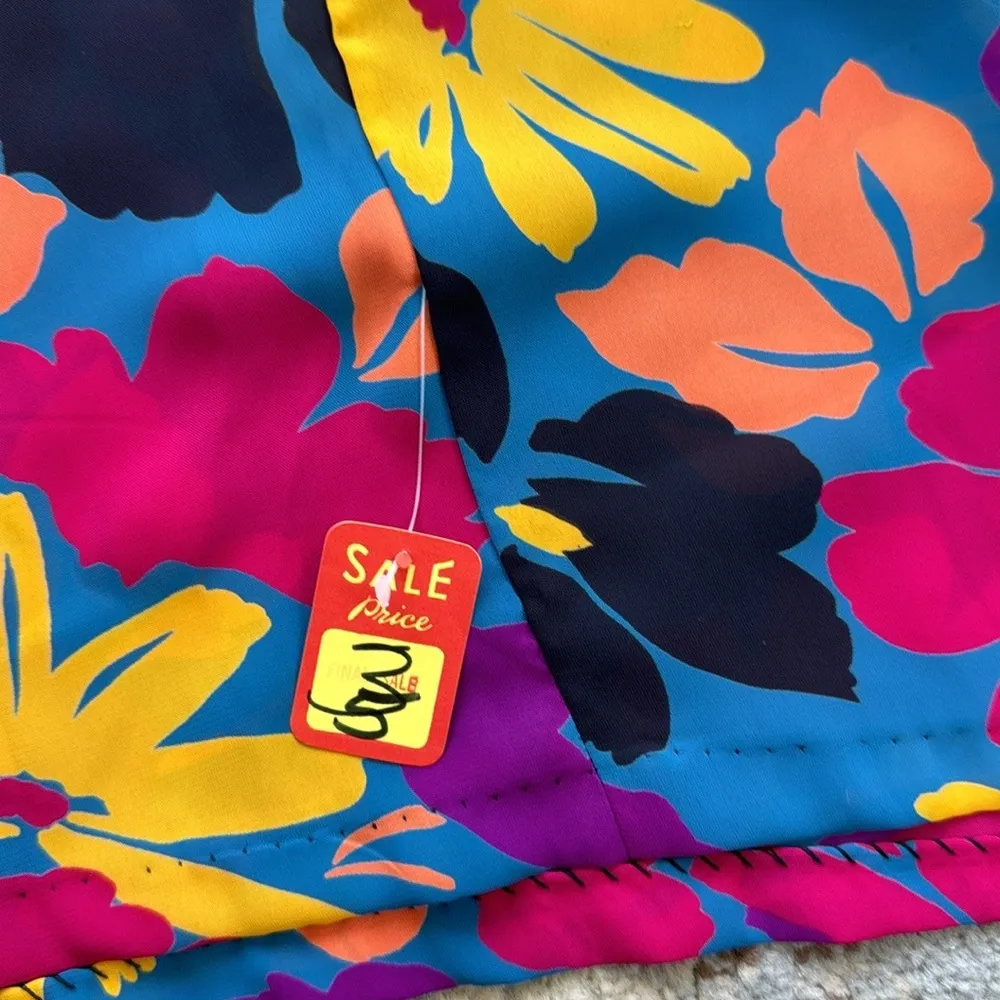 Vintage Ms.12 West Sheer Floral Blouse & Skirt Set Medium Blue - Image 6