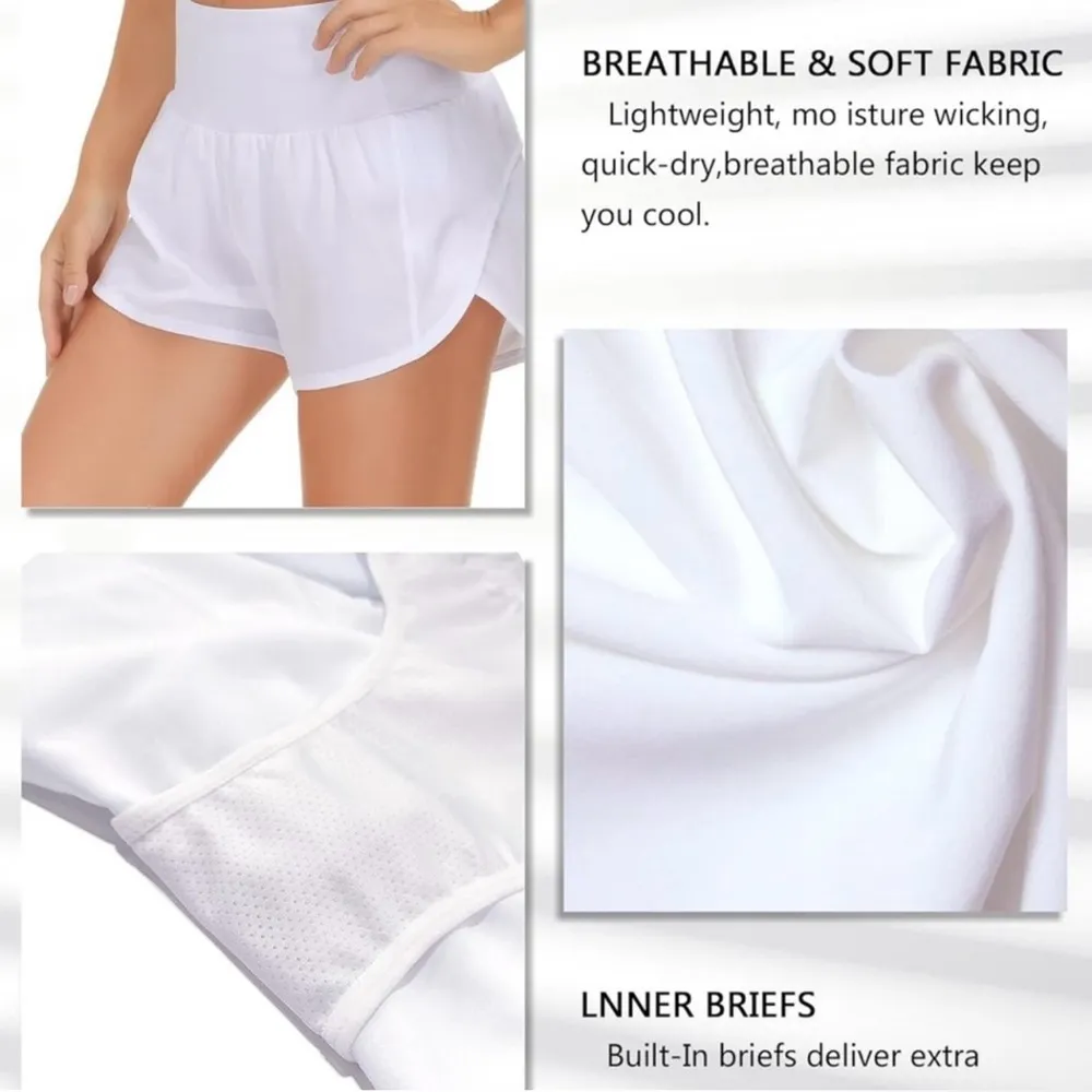 NWT DragonFit White Athletic Shorts | Size: L - Image 3