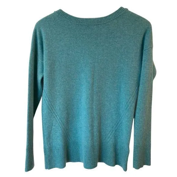 Adrienne Vittadini Long Sleeve 100% 2-PLY Cashmere Sweater Green Women's Small - Image 1