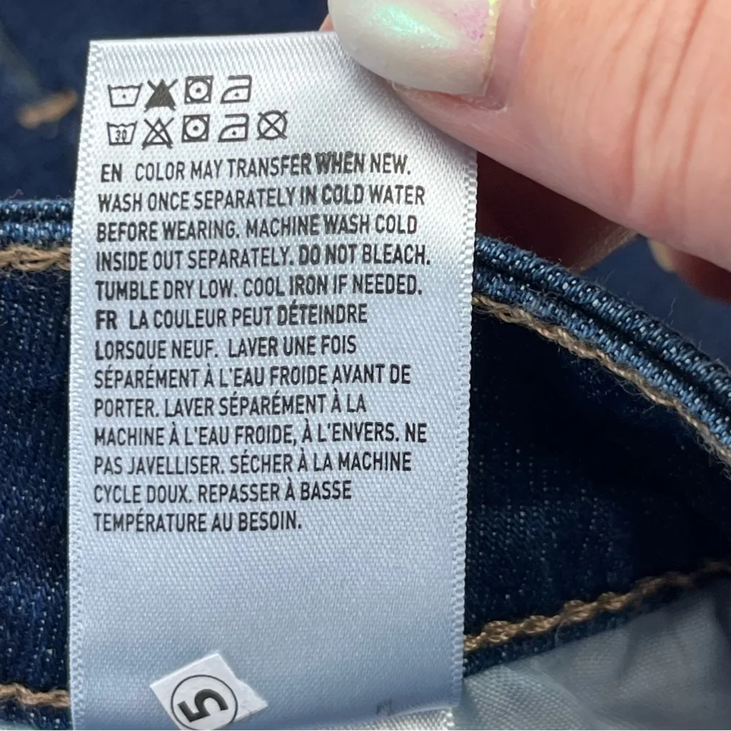 American Eagle AE Stretch Crossover‎ Waist Denim Mom Short 8 / 29 Dark Blue NEW - Image 6