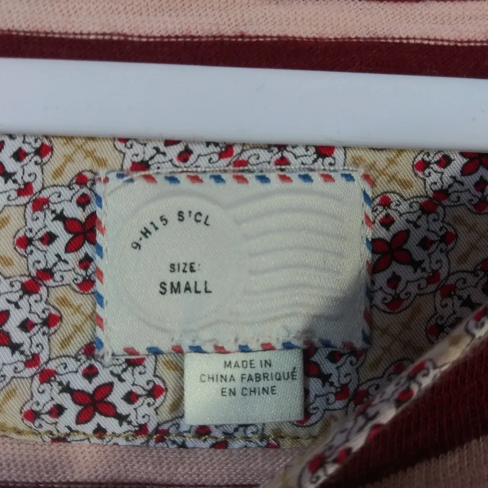 Postmark Anthropologie Red White Striped Knit Mixed Media Hi-Low Hem Size Small - Image 6