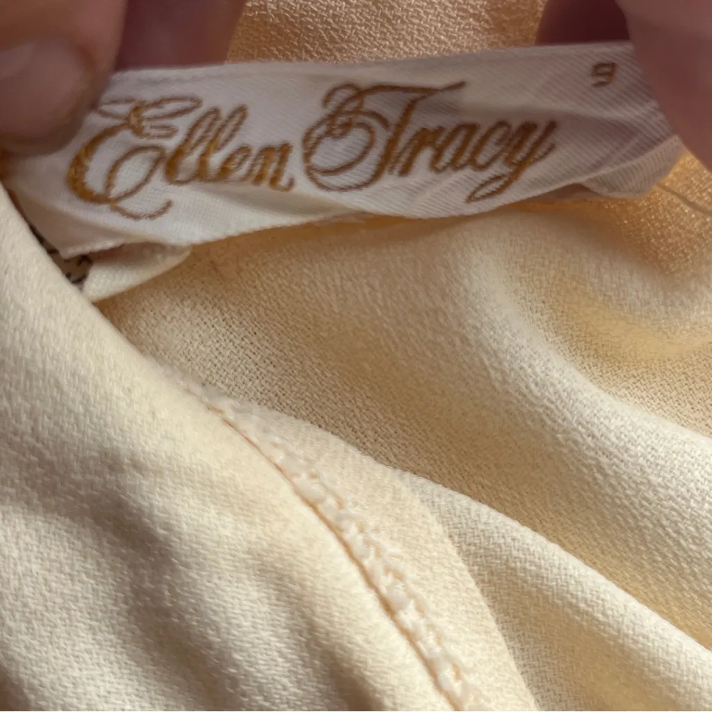 Vintage Ellen Tracy Back Zip Cream High - Image 7