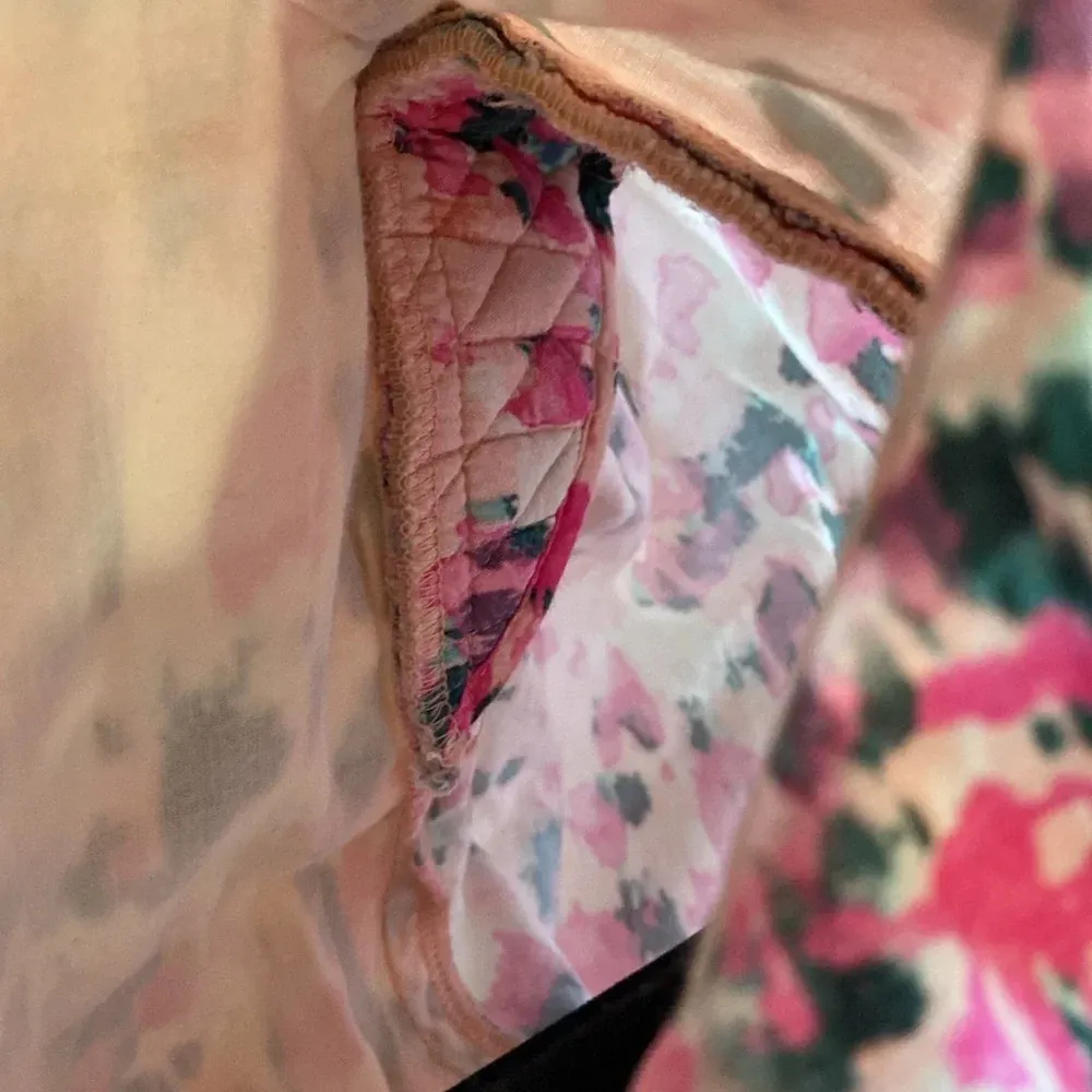 Rococo‎ Sand Mimi Ruffle Trim Long Sleeve Mini Wrap Dress Pink Floral Barbiecore - Image 17