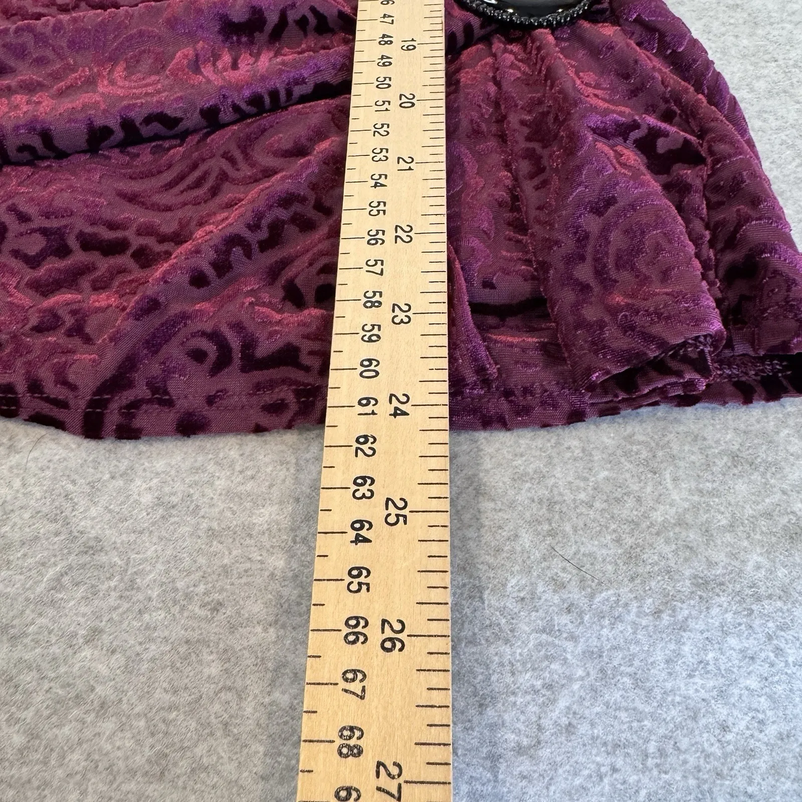 Vintage Y2K Notations Top Woman 2X Purple Velvet Layered Buckle Fairy Whimsigoth - Image 11