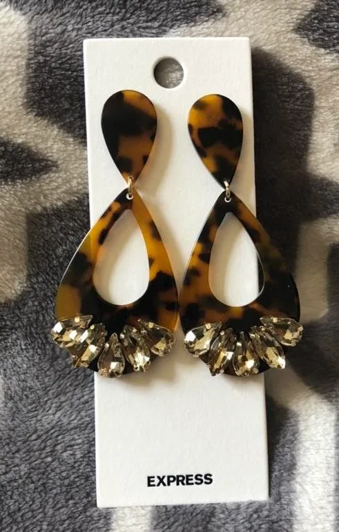 EXPRESS Drop Rhinestone Earrings New - Image 2