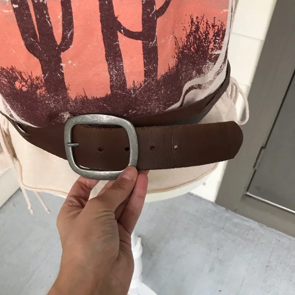 Vintage leather twisted tooled belt - Image 5