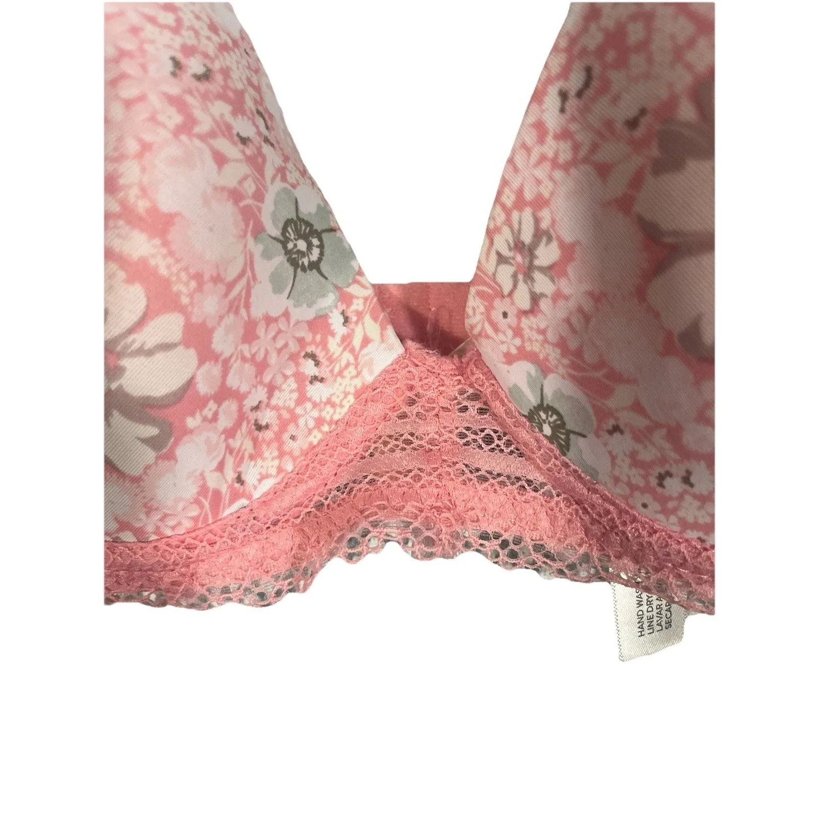 Lucky Brand Sz. 34C Light Lift Demi Bra Floral Pink Lightly Padded - Image 7