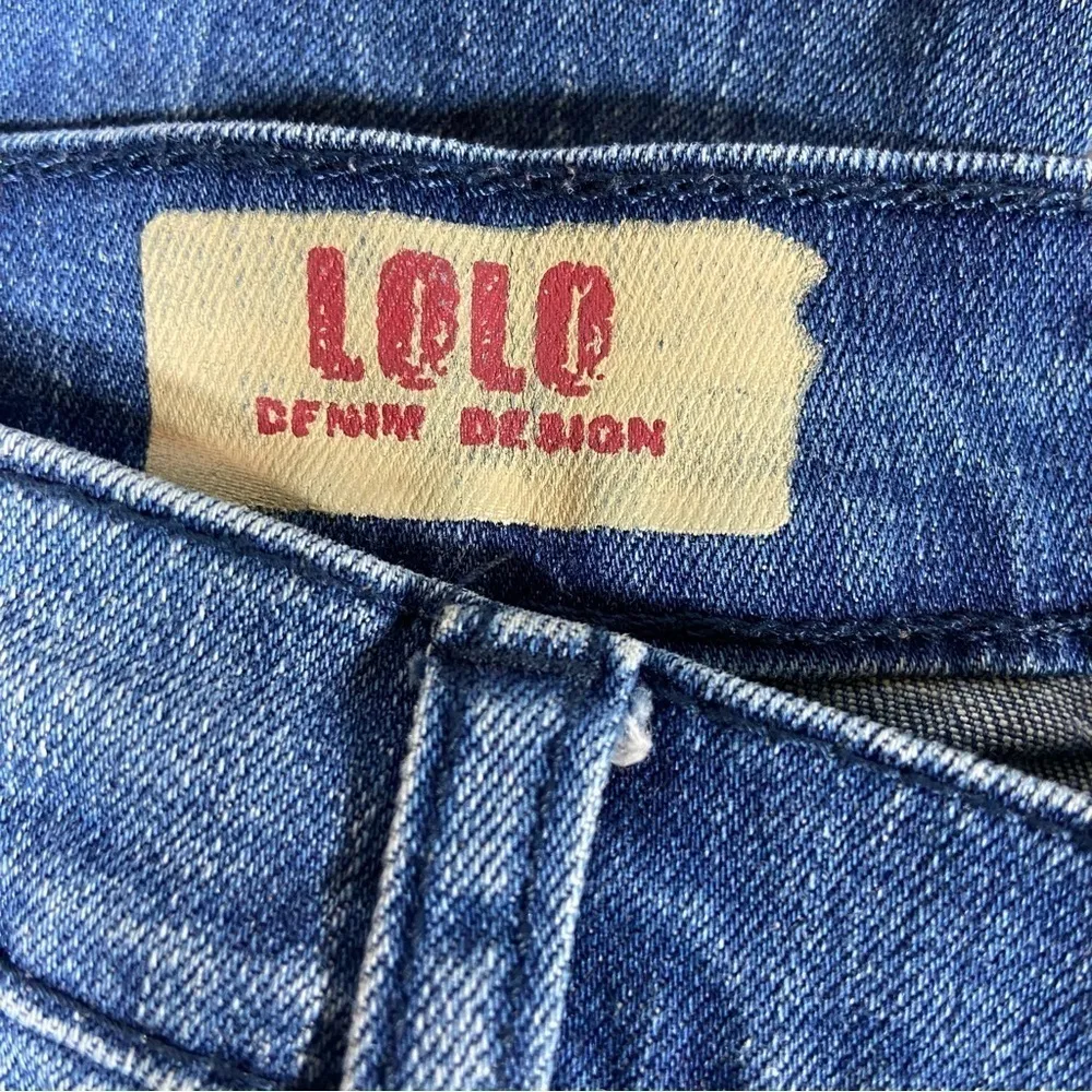 Lolo Denim Design Classic Skinny Crop with Embellished Cuff Junior Size 11 - Image 9