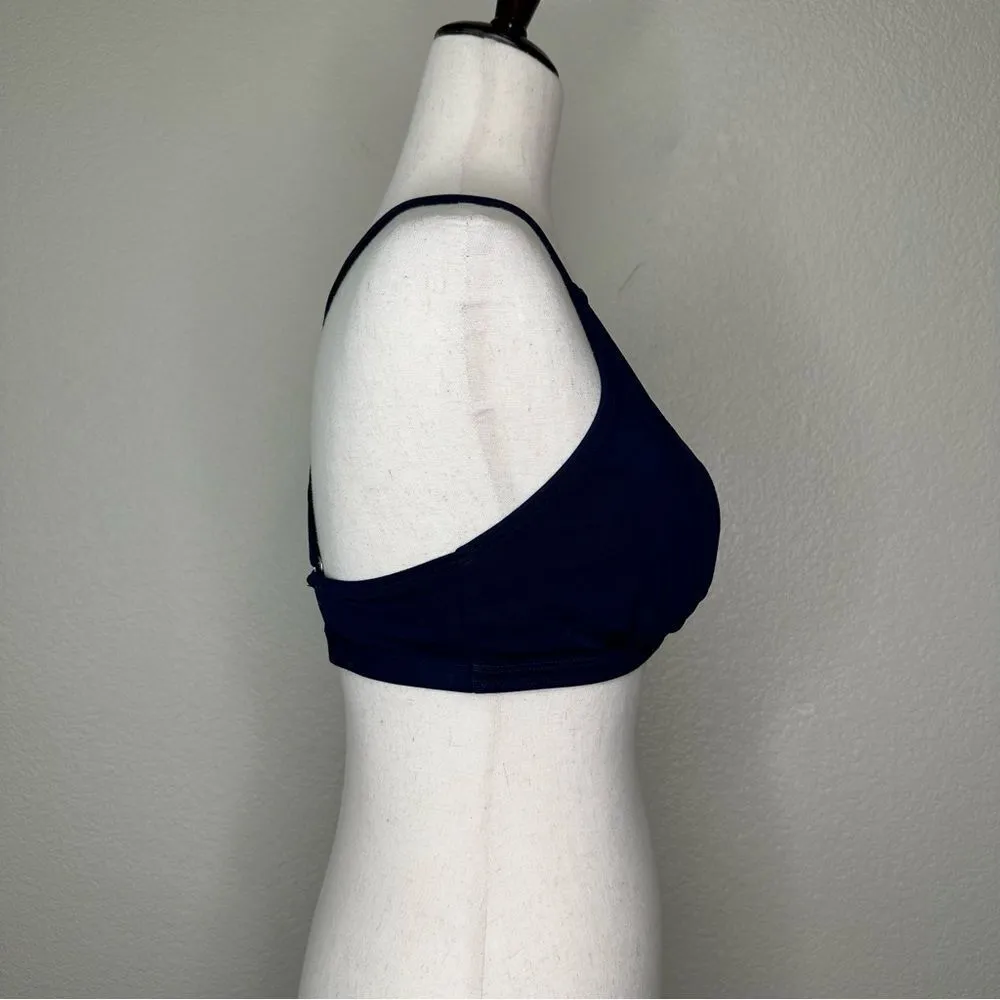 Athleta Navy Blue Criss Cross Striped Back Sports Bra - Image 5