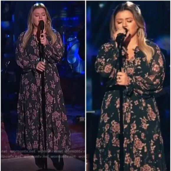 Free People Feeling Groovy Maxi Dress Forest Combo ASO Tiered Flowy Fairy Sz M - Image 2