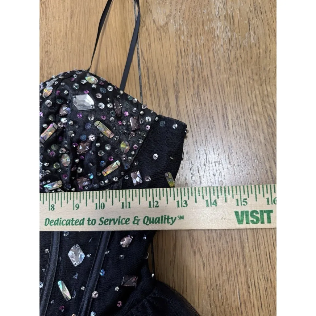 Blondie Nites By Stacy Sklar Mini Dress Formal Gems Prom Homecoming‎ Polyester - Image 5