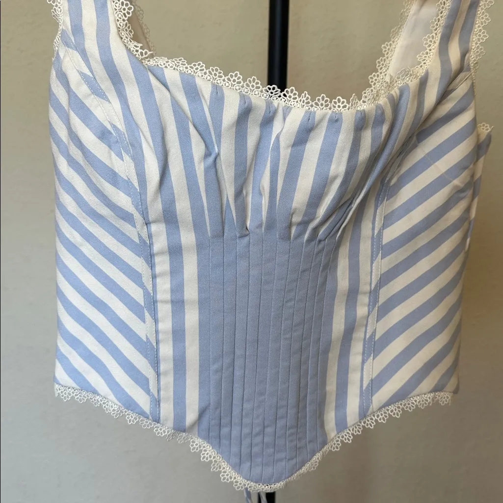 House of CB Petra Blue Striped Corset Top size‎ L NWOT $149 - Image 8