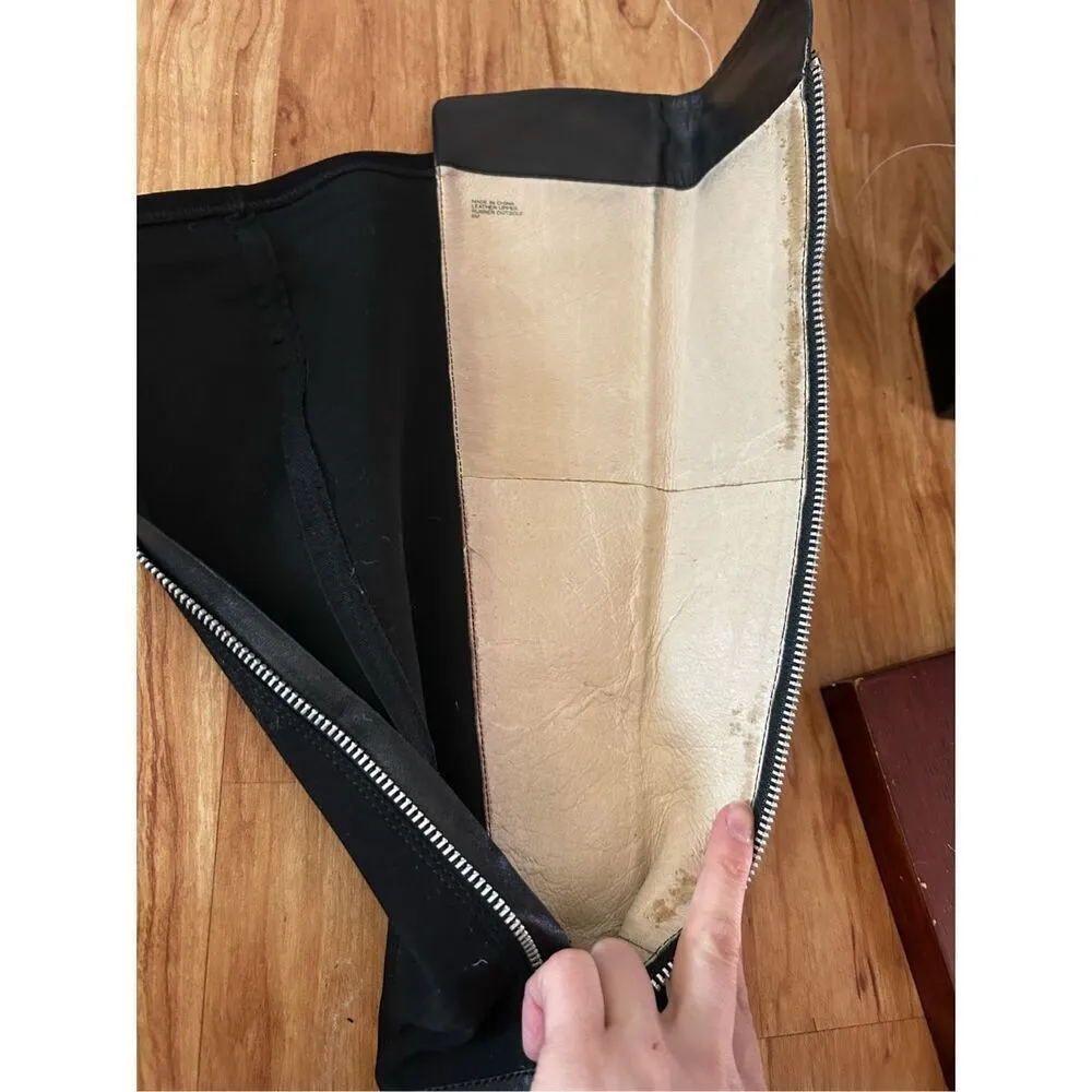 Michael Kors  knee-high leather boots size small stretchy back - Image 6