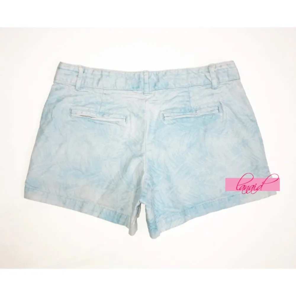 GAP Summer Shorts Laser Blue Leaf Print Twill Stretchy Casual Everyday Classic 0 - Image 3