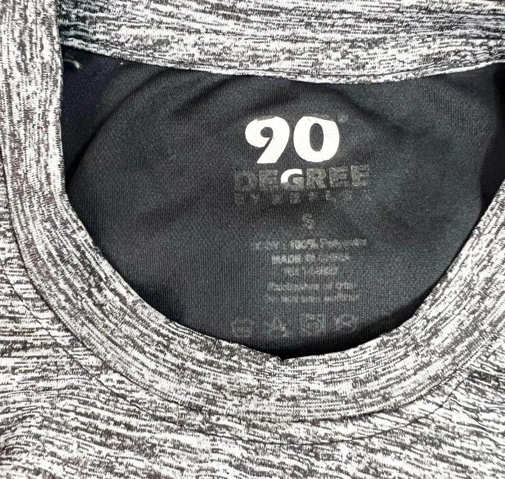 90 Degrees by Reflex Gray & Black Active Workout T-Shirt Women’s Size Small - Image 4