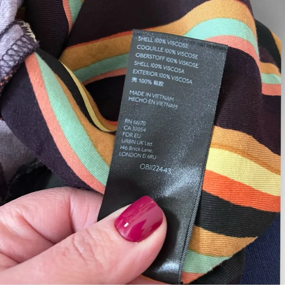 ANTHROPOLOGIE Multicolor Chevron Slip Dress XS |‎ EUC - Image 11