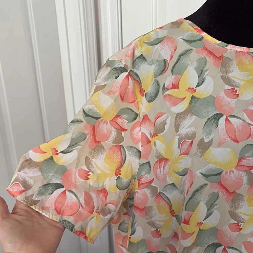 Kathie Lee 90s Pastel Blouse Short Sleeve Relaxed Fit - Image 2