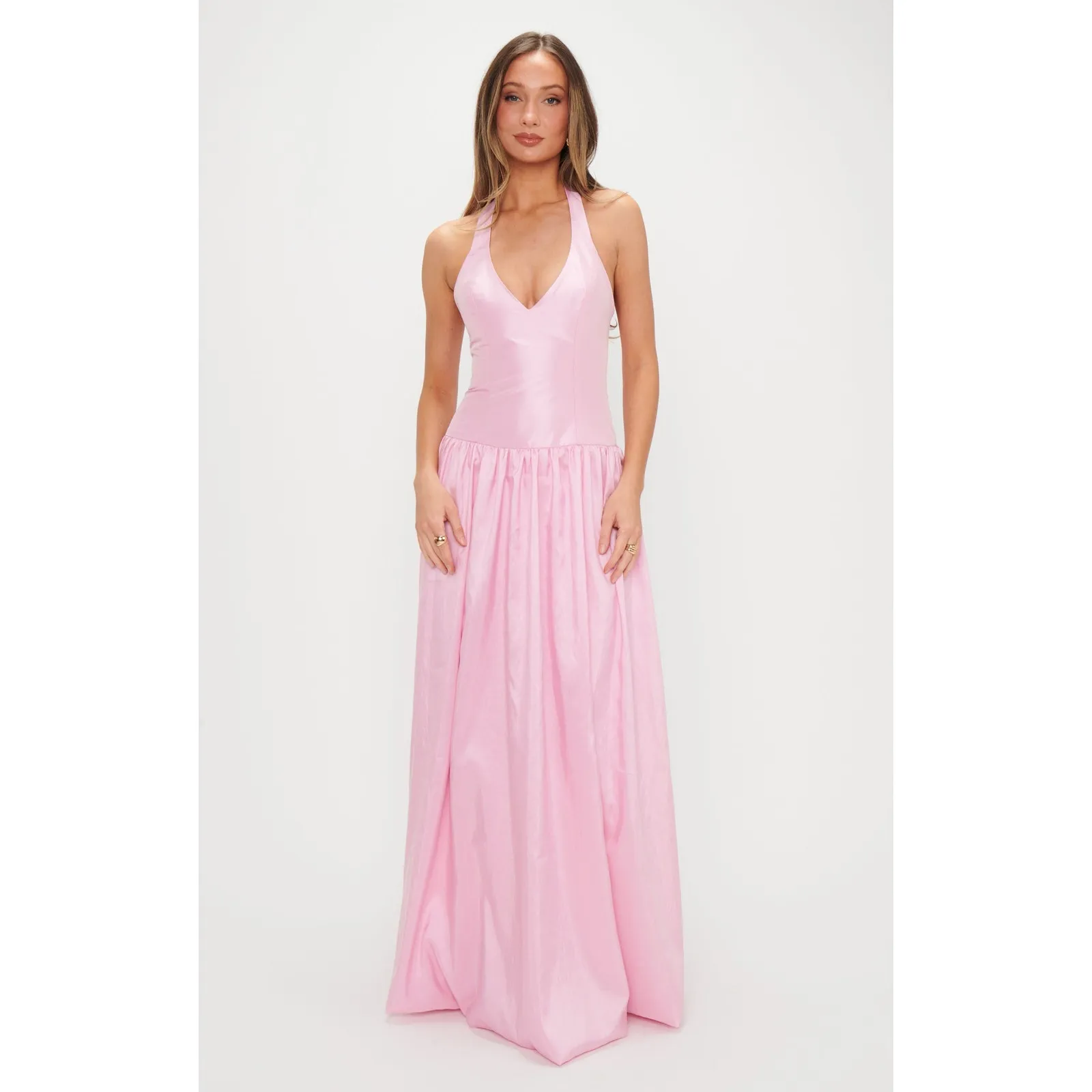 Show Me Your Mumu Eliza Maxi Dress in Light Pink Light Taffeta L - Image 8