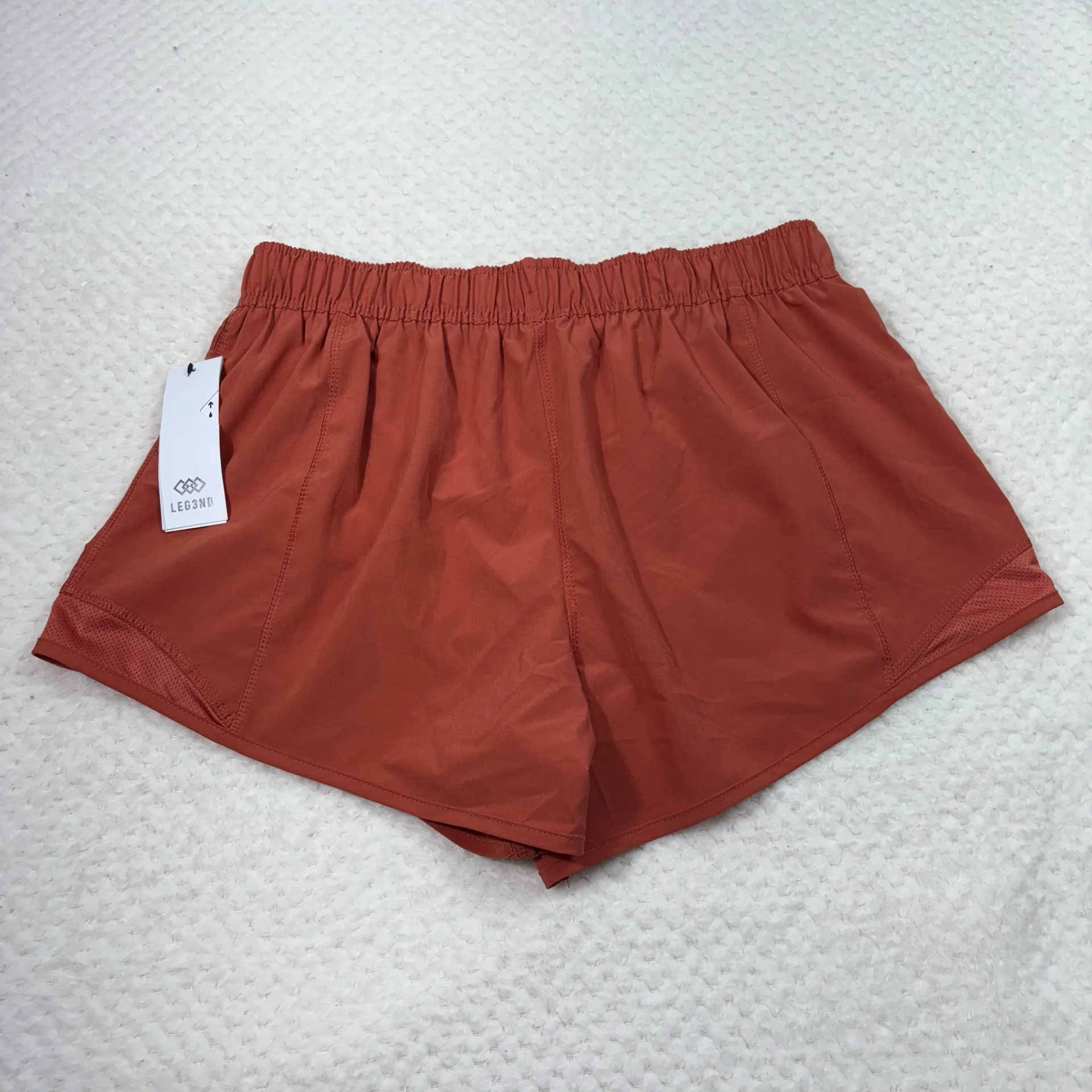 Leg3nd Rust Burnt Orange Women's Athletic Running Shorts NWT Moisture Wicking L Size L - Image 7