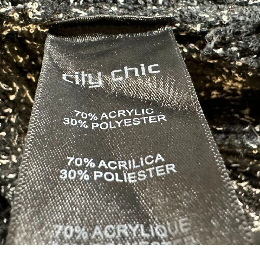 City Chic Western Jumper Marled Knit Wrap Peplum Sweater Size 12 NEW with Tags - Image 8