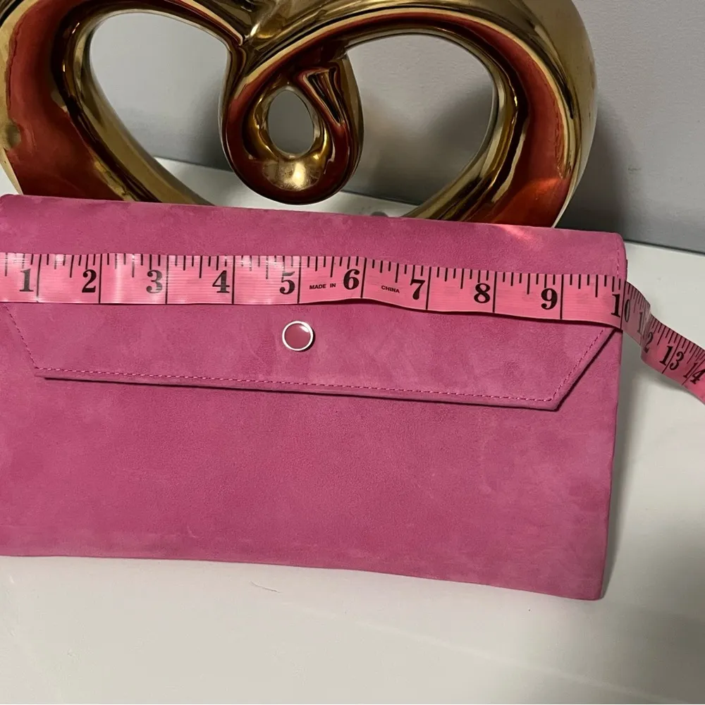 LK Bennett  Pink Suede Clutch with Chain Strap - Image 10