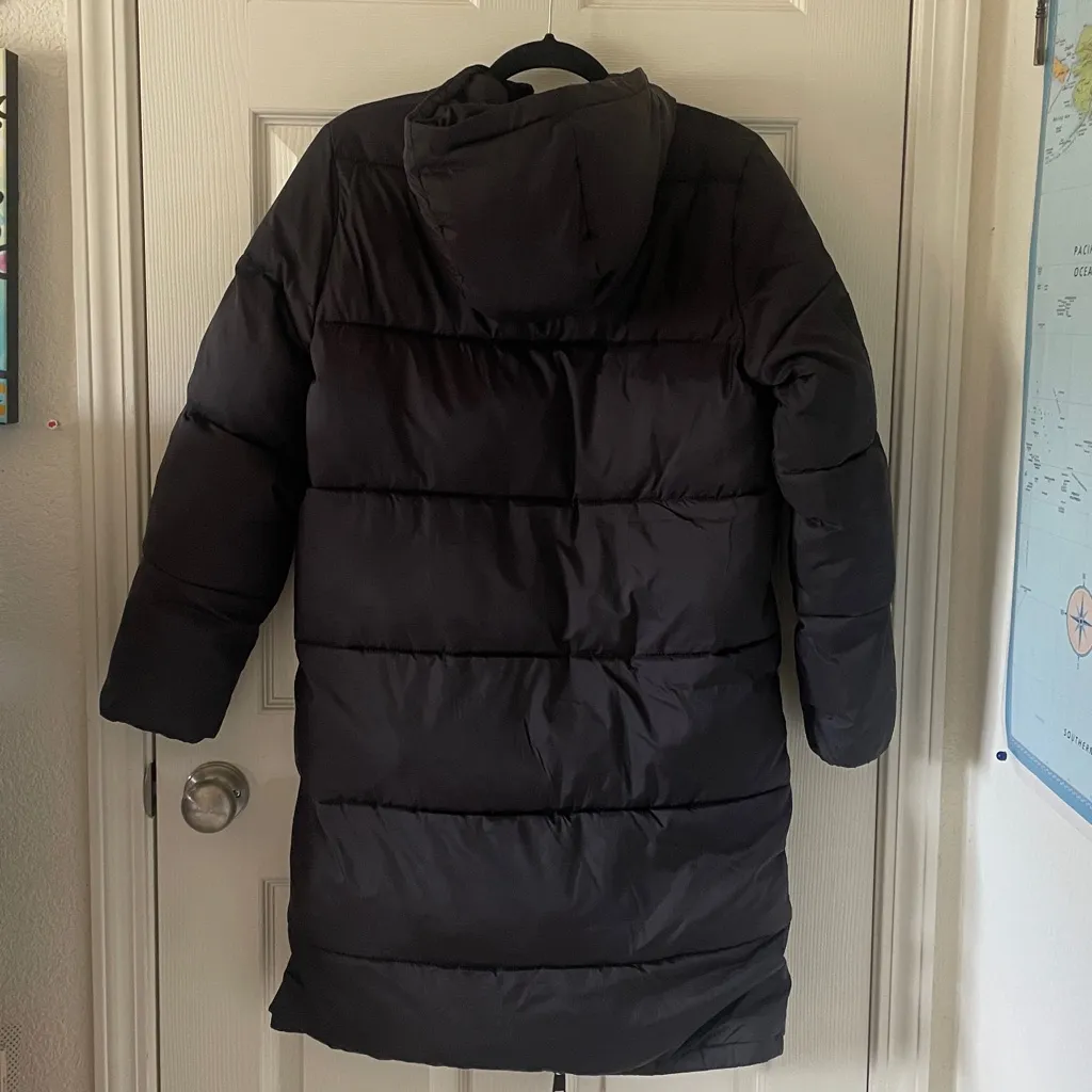 Kangol Puffer Jacket for H&M Black Size XXS Double Zip Hooded Trench Puffer - Image 13