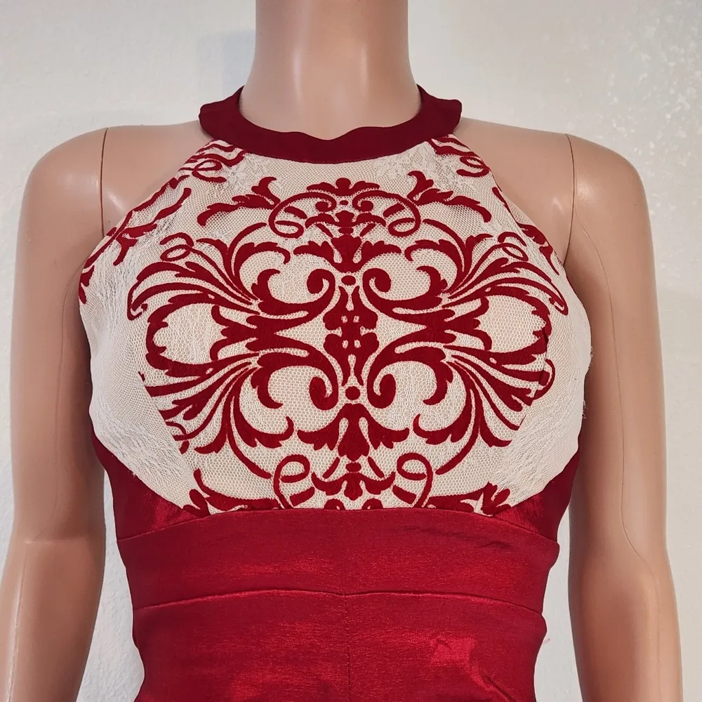 Blondi nites  Stacy Sklar Fitted Halter Lace Overlay Cocktail Dress Size 5 - Image 2