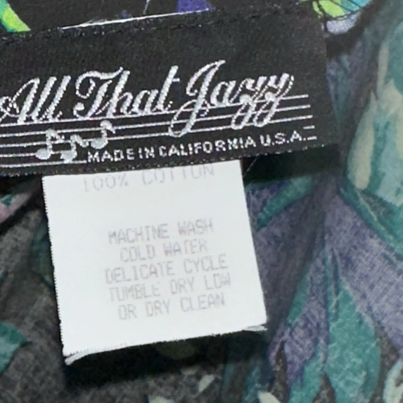 ALL THAT JAZZ Mini Dress Women's Small Tropical VTG‎ 90's Open Bow Back Cottage - Image 8