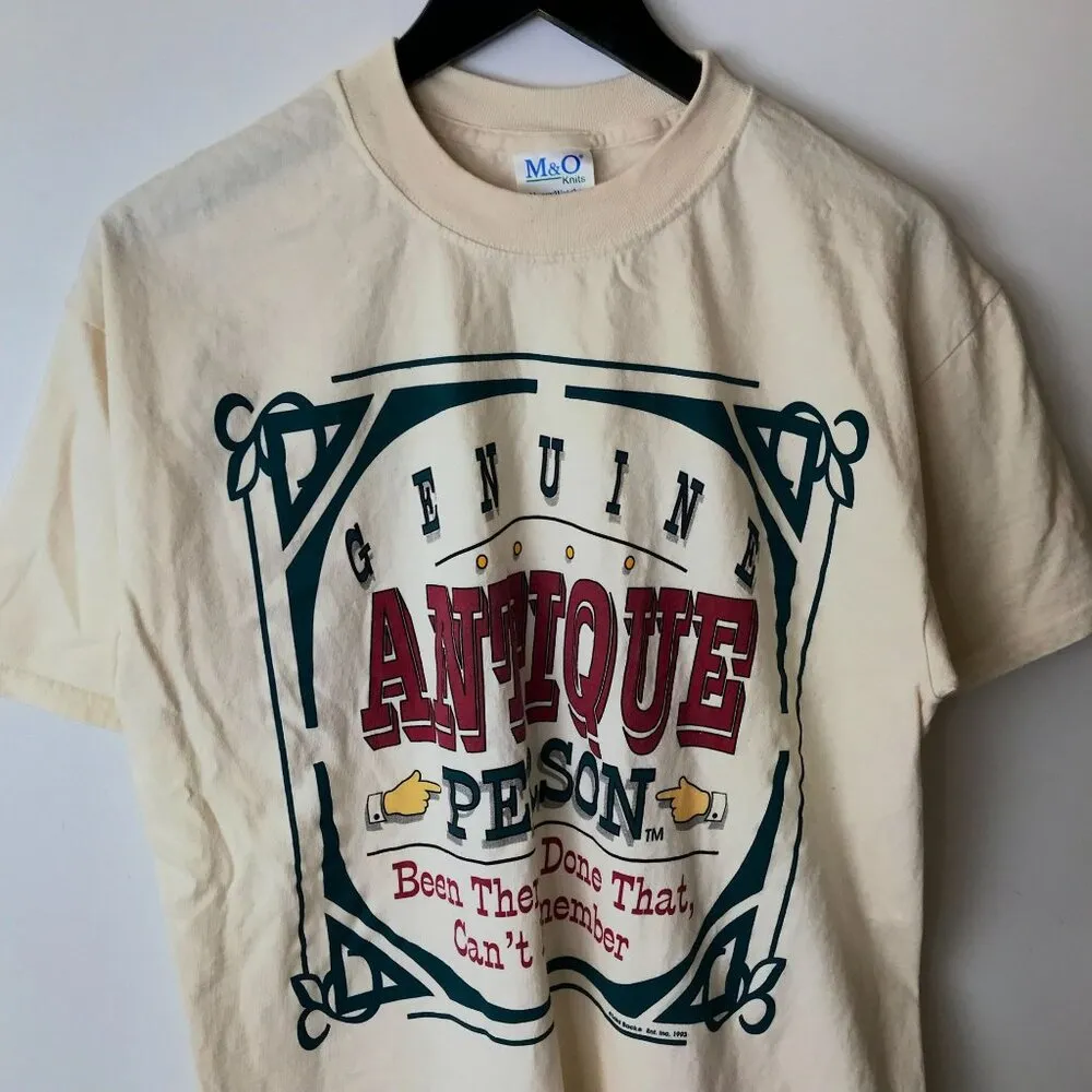 1993 Genuine Antique Person T Shirt Vintage 90s L Large Graphic Tee 100% Cotton White - Image 15