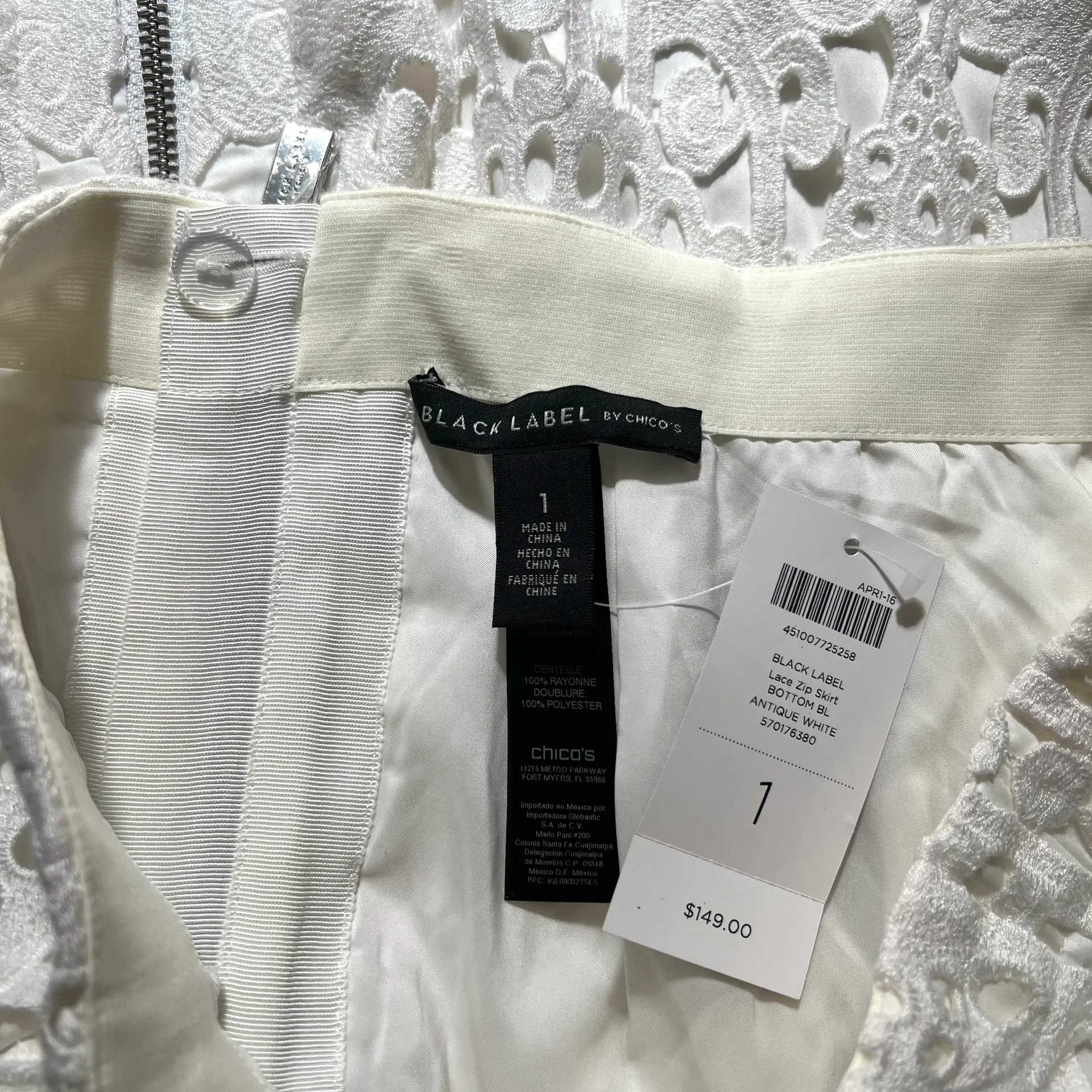 Chico's NEW NWT  White Lace Eyelet Pencil Skirt - Image 12