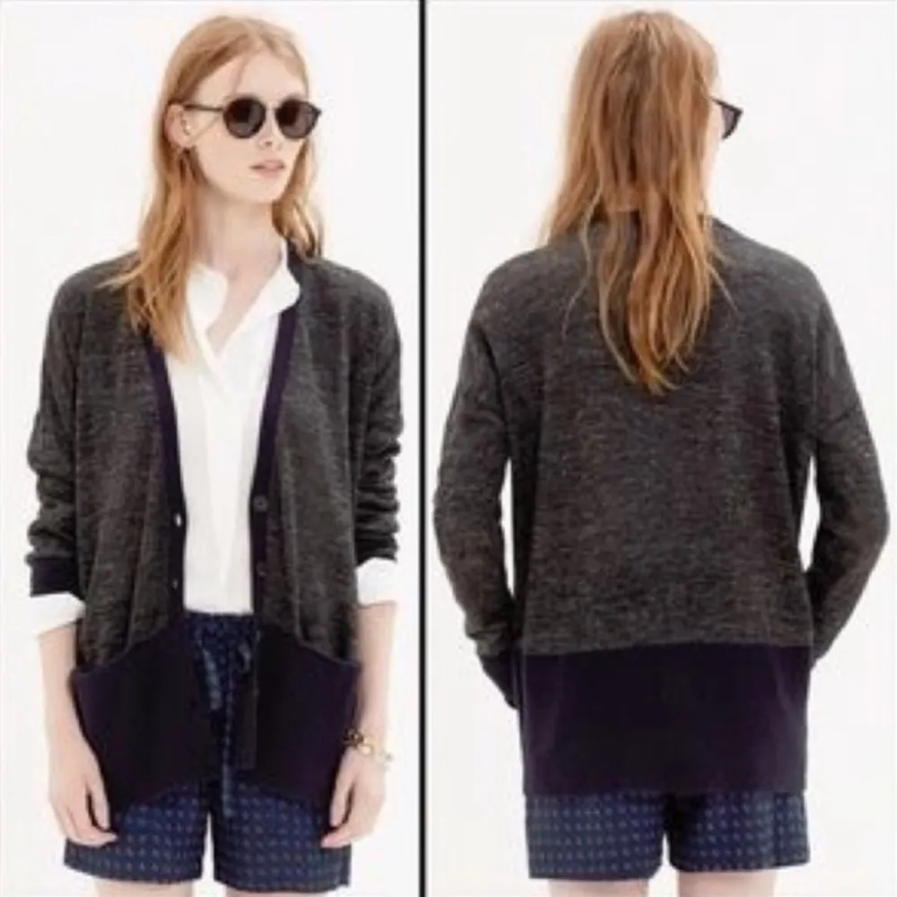 Madewell Contrast Knit Yarn Mix Cardigan Sweater Sz XS Wool Linen Alpaca - Image 13