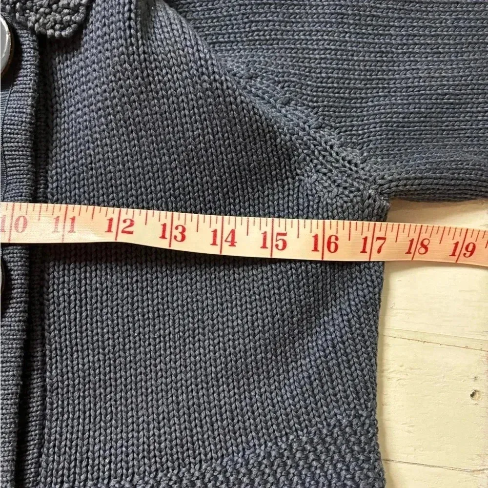 Boden St Malo Blue Knit Cardigan Tunic Sweater 100% Cotton Women’s Size 4 Boho - Image 3