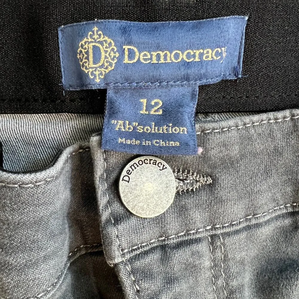 Democracy “Ab”Solution Tummy Slimming Gray Skinny Jeans Size 12 - Image 6