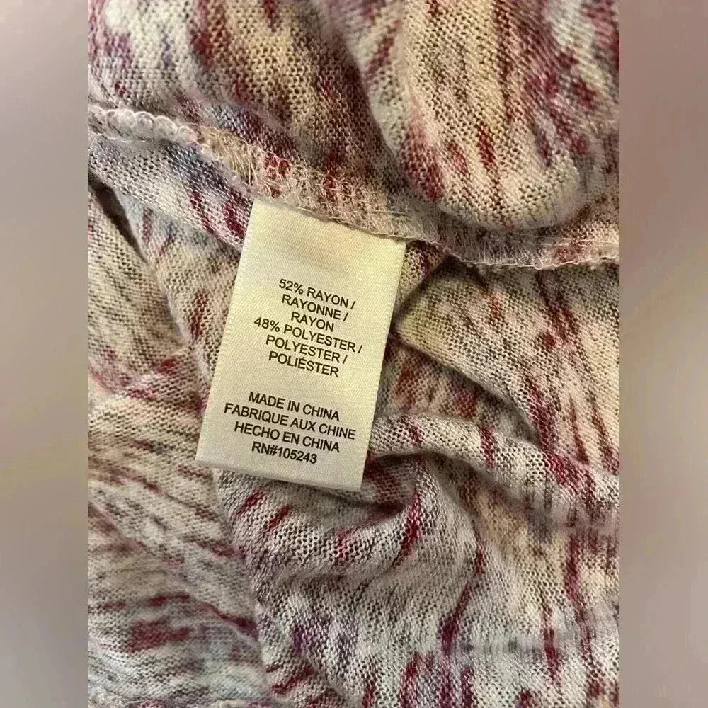 Bobeau Pink Heather Open Back Cross Strap Round Neck 3/4 Sleeve Top Size M Purple Size M - Image 12