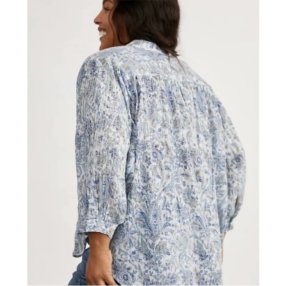 ANTHROPOLOGIE Pilcro The Tavi Buttondown Blouse XS - Image 4