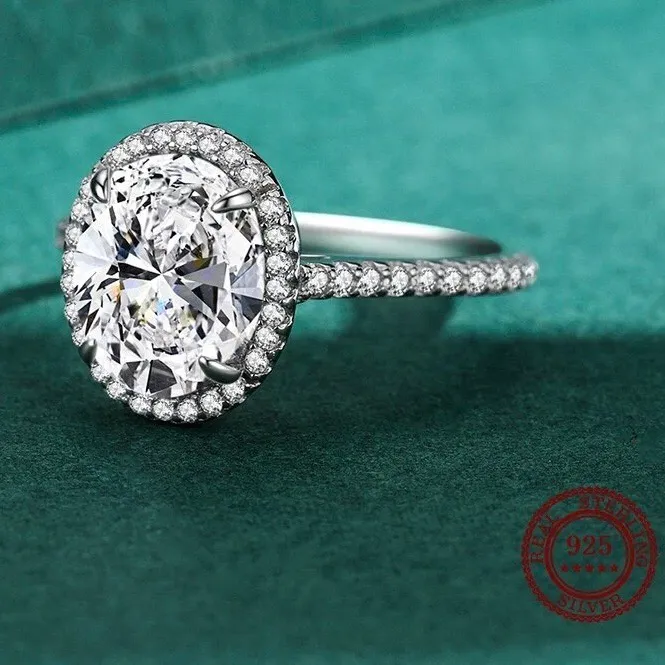 SIZE 8 925  Round Sparkling AAAAA CZ Ring - Image 3