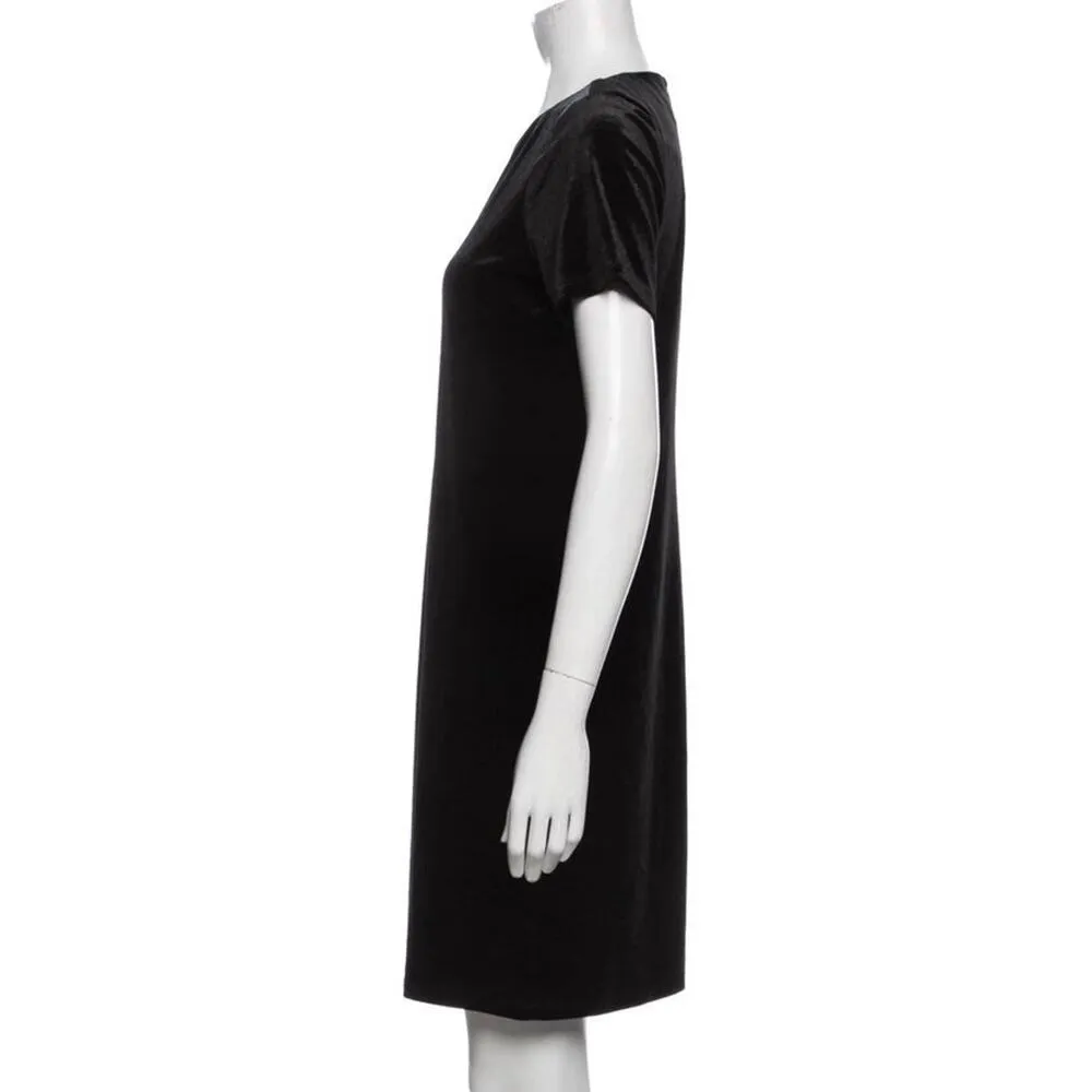 MICHAEL MICHAEL KORS Black Metallic Velour Crew Neck Mini Dress Size XS - Image 9