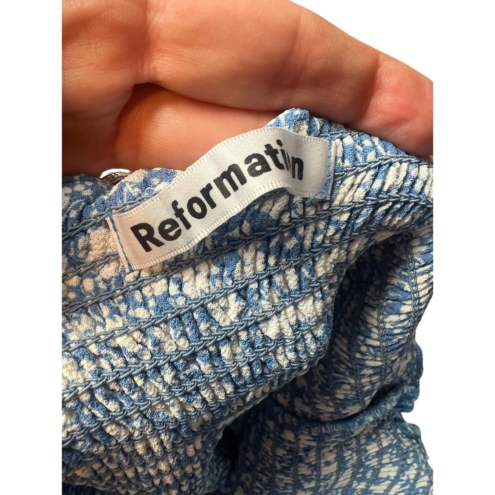 Reformation Orangerie Blue Floral Mini Dress Women’s Size XS - Image 7