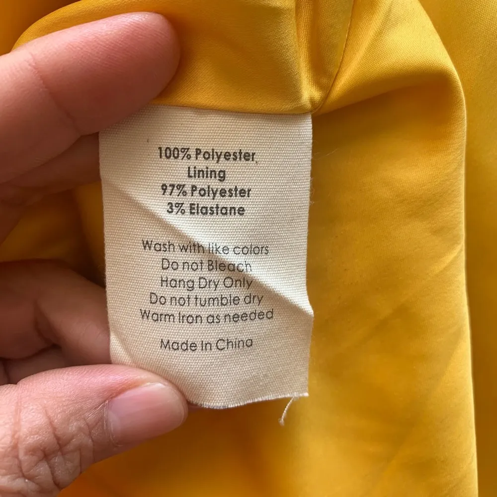 Rachel Parcell Anthropologie yellow pleated long sleeve dress XS summer vacation - Image 6