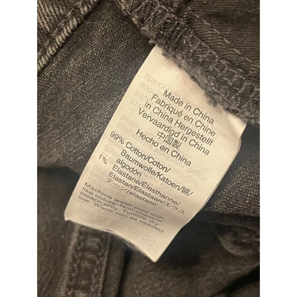 Madewell Jean Skirt Size 27 Stretch Black Charcoal Denim Raw Edge Boho Festival - Image 3