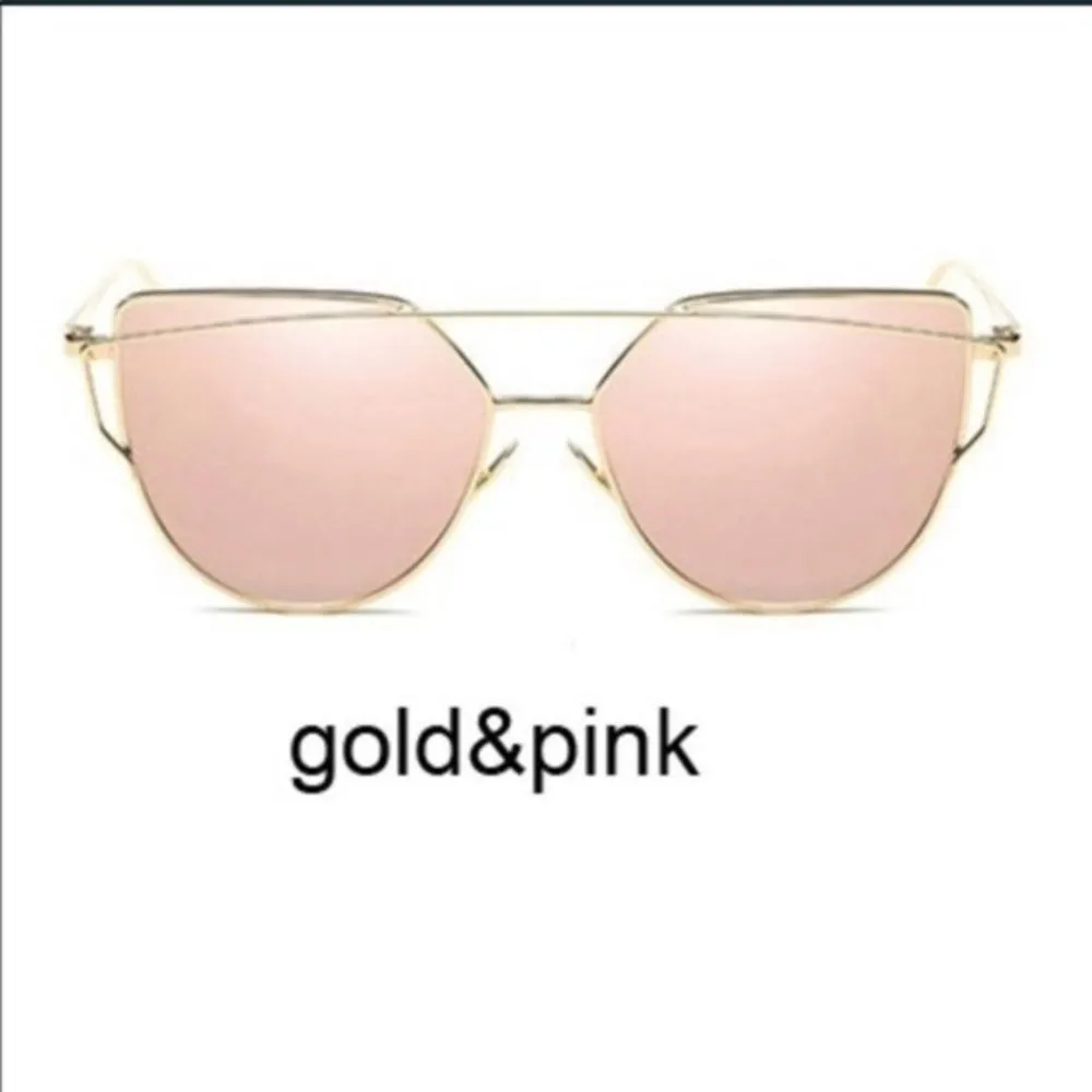 Women’s Cat Eye Rose Gold mirror Fashion sunglasses polycarbonate Lense NWT Pink - Image 2