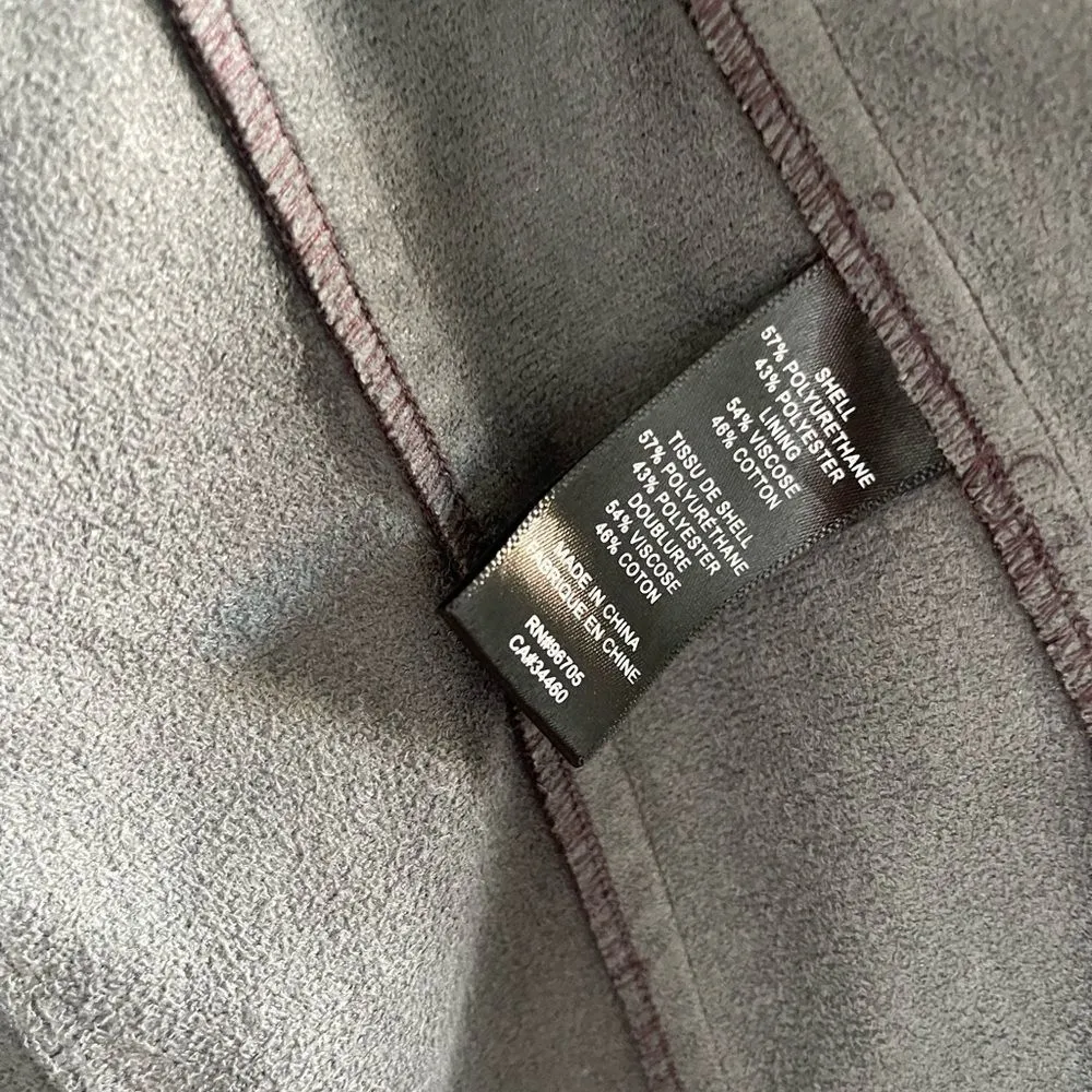 Rebecca Taylor Women’s XS Maroon Faux Vegan Leather Button Down - Image 3