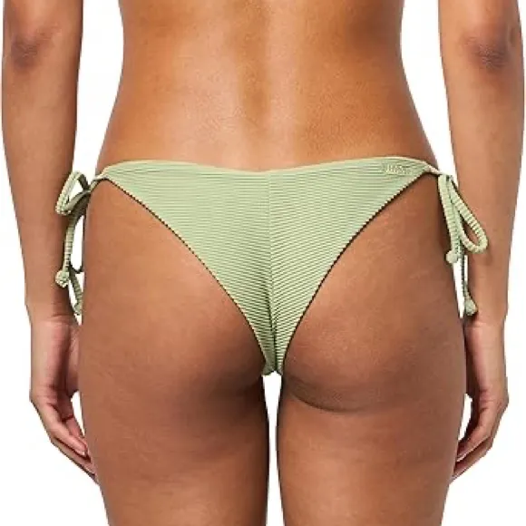 NWT Billabong Women's Tanlines Tie Side Tanga Bikini Bottom in Lime Zest Green - Image 7