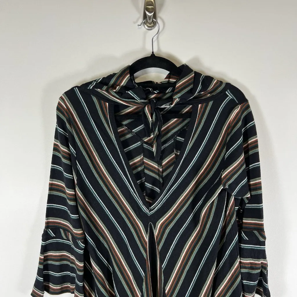 Free People New Romantics Women's Cowl 70's Boho Mini Dress Flare‎ Sleeve Size S - Image 7