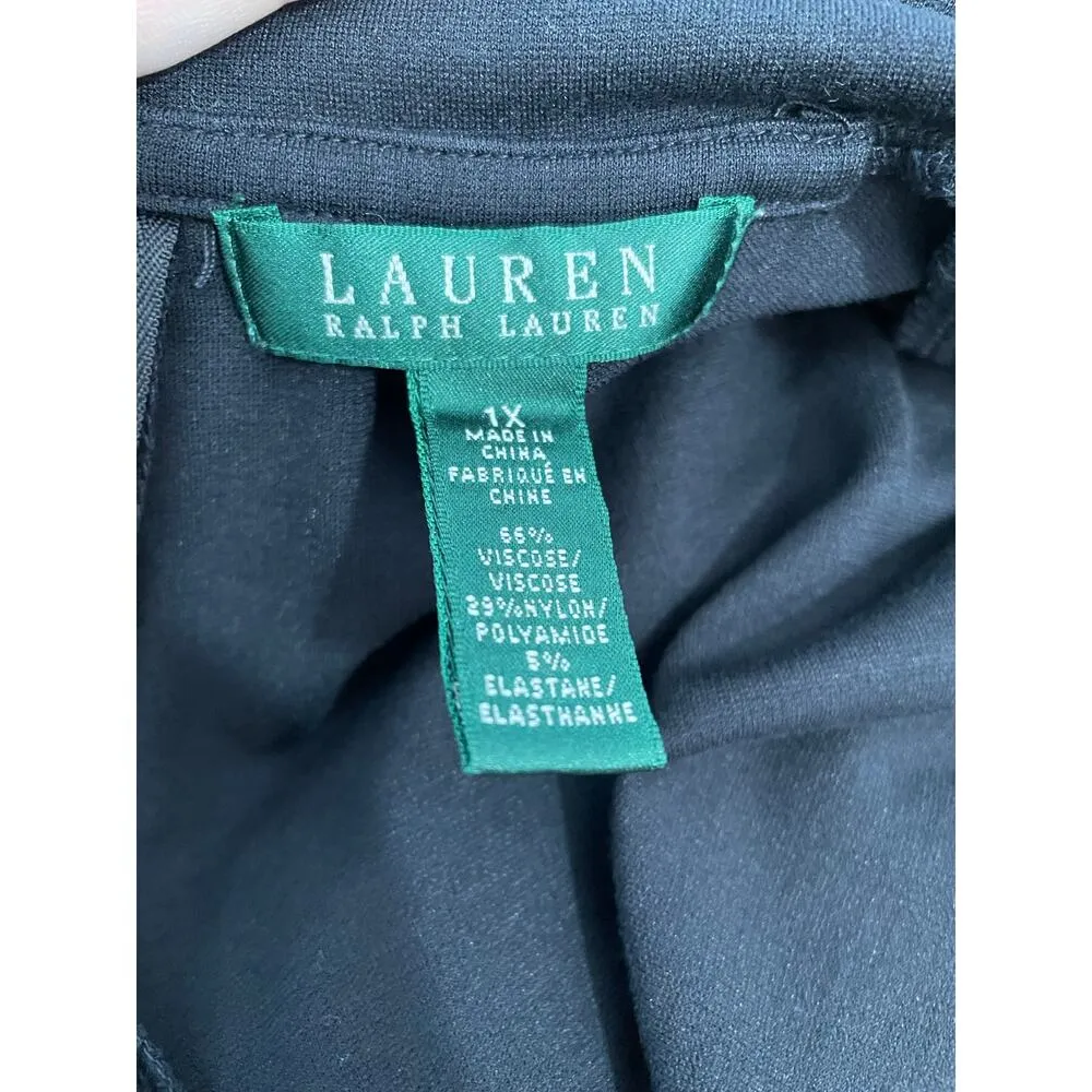 Lauren Ralph Lauren Tunic Sweater 1X Black Turtleneck Stretch Minimalist Preppy Size XL - Image 5