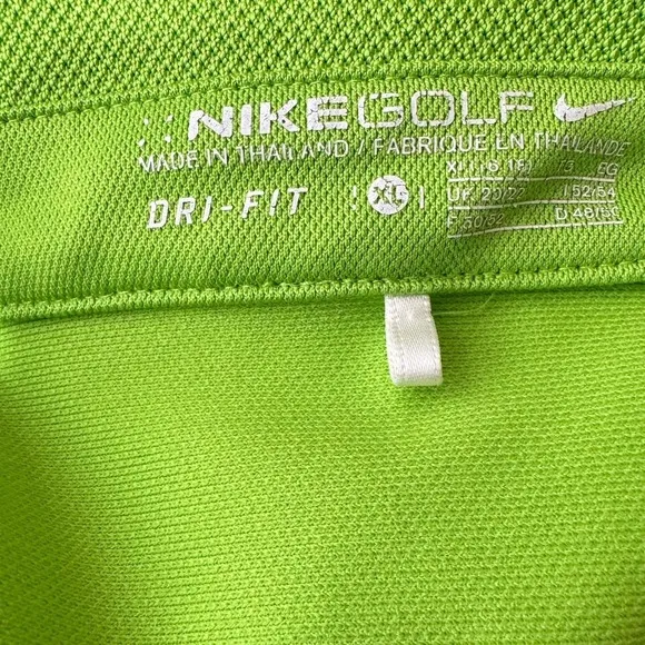 Nike Dri Fit Golf Lime Green Athletics Polo Shirts‎ Size XL - Image 7