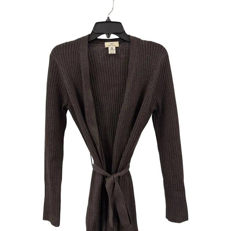 Brooks Brothers Women's Ribbed Wool Cardigan Merino Wool Size‎ S Brown - Image 2