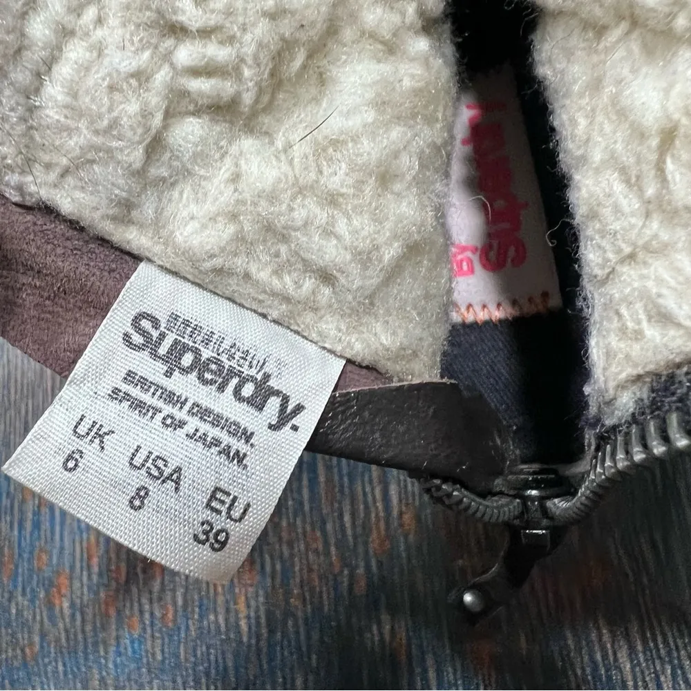 Super-dry leather heeled western boots Sherpa trim size 8 - Image 10