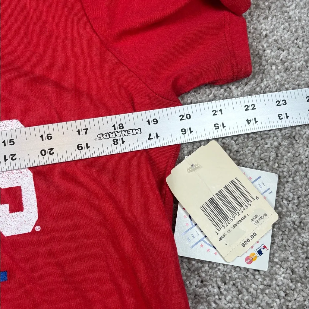 New Era Genuine Merchandise Womens Red Phillies Baseball Tee Size‎ L NWT Size L - Image 9
