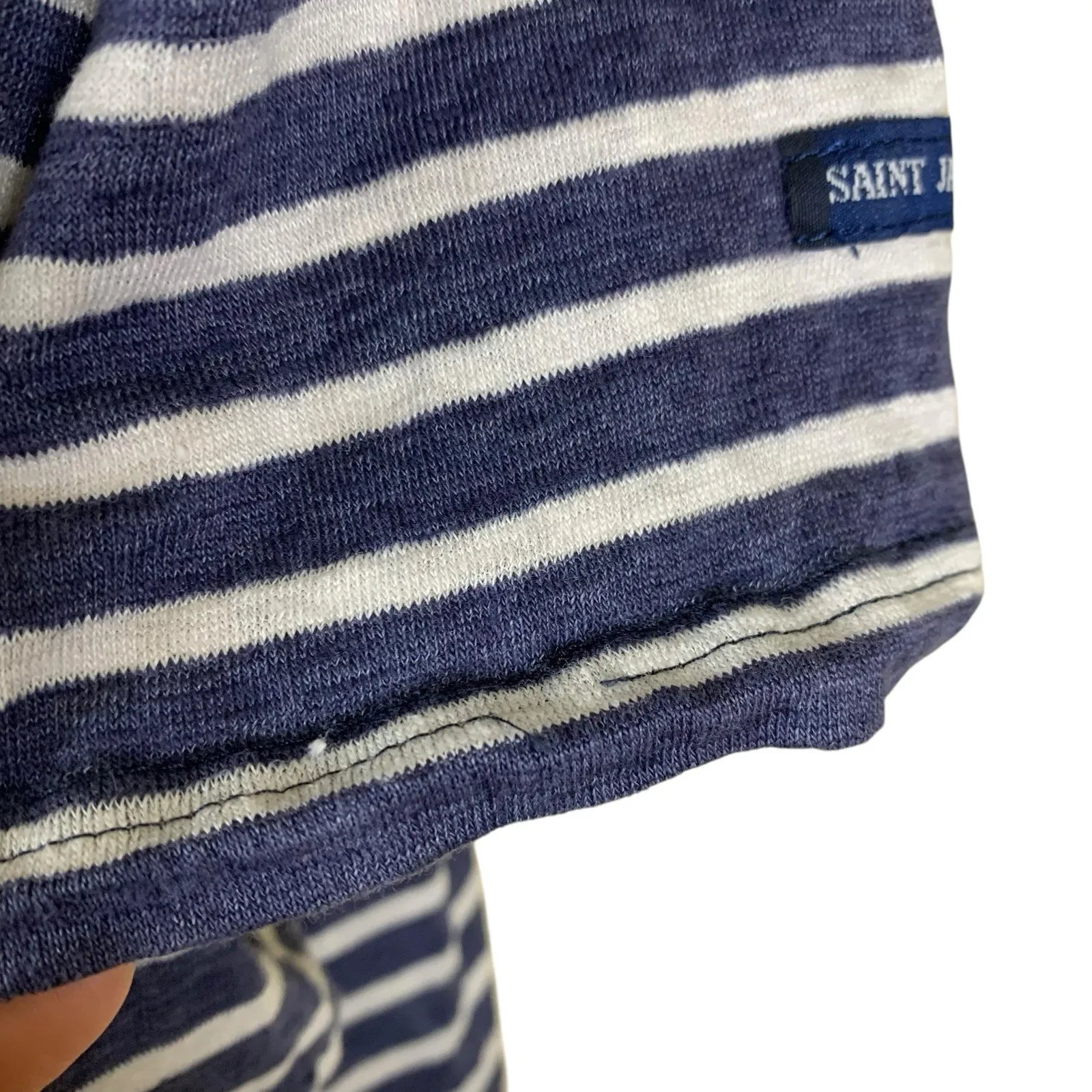 Saint James x Jenni Kayne Navy White Stripe Breton Tee Made In France Medium - Image 3